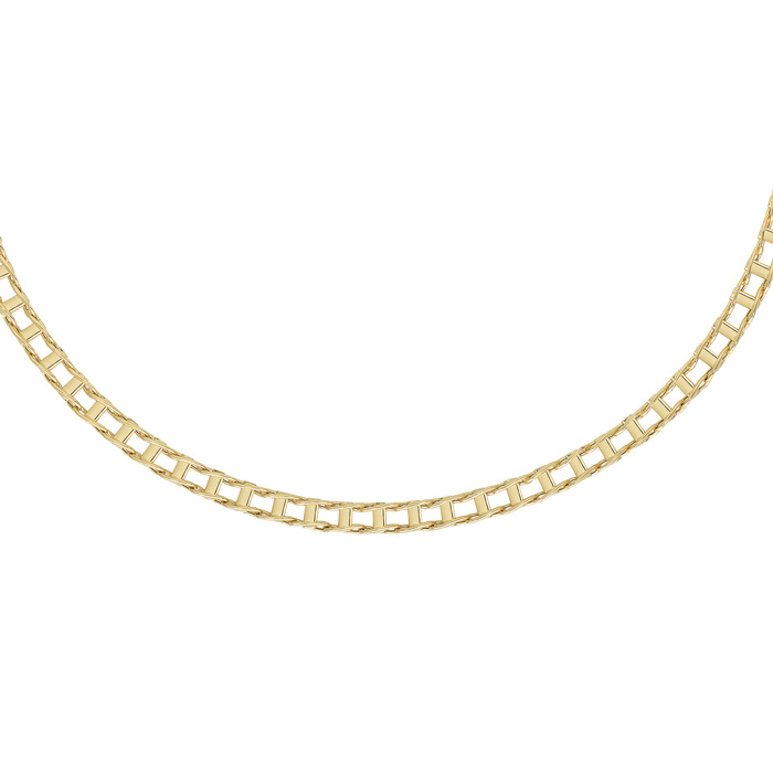 14K Yellow Gold (13.30 g) 5.0mm 20 Inch Shiny Railroad Style Men's Fancy Necklace by SuperJeweler