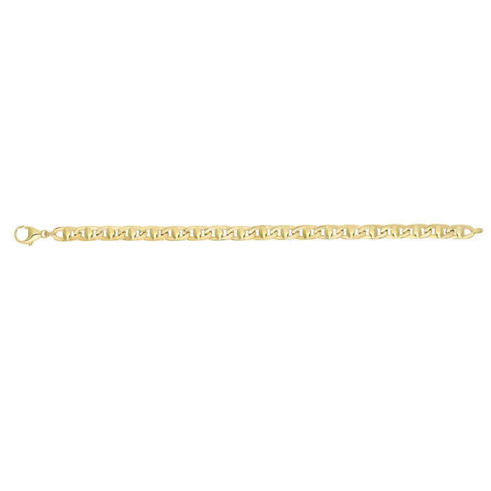 14K Yellow Gold (10.50 g) 5.0mm 8.5 Inch Shiny Square Tube Mariner Style Link Men's Chain Bracelet by SuperJeweler