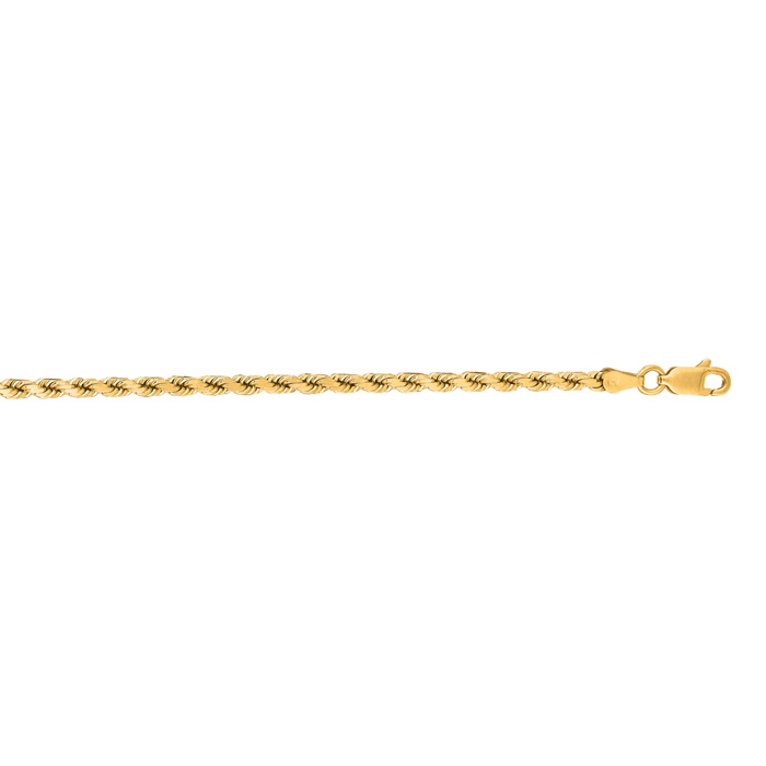 14K Yellow Gold (13 g) 3.50mm 18 Inch Solid Diamond Cut Rope Chain Necklace by SuperJeweler