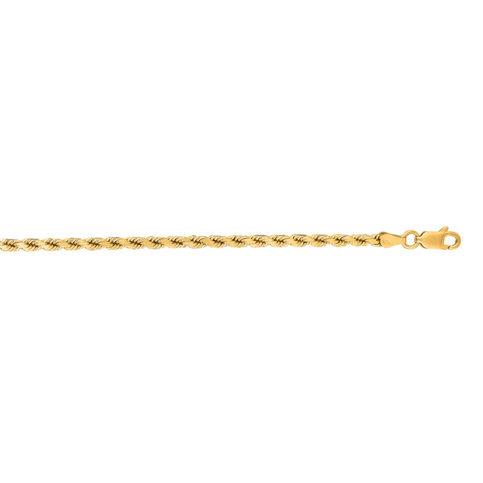14K Yellow Gold (16.10 g) 3.50mm 20 Inch Solid Diamond Cut Rope Chain Necklace by SuperJeweler