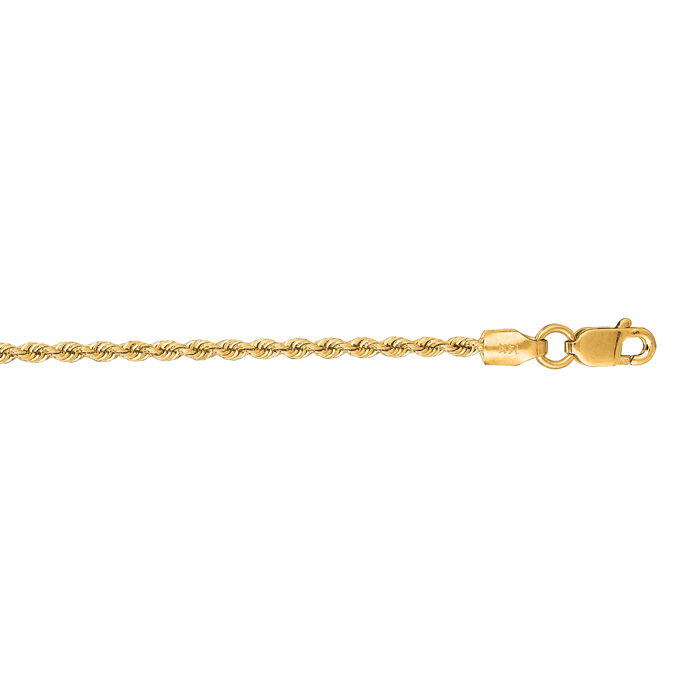 14K Yellow Gold (5.30 g) 1.50mm 22 Inch Solid Rope Chain Necklace by SuperJeweler