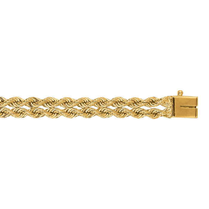 14K Yellow Gold (12.50 g) 6.0mm 7 Inch Double Line Rope Chain Bracelet by SuperJeweler