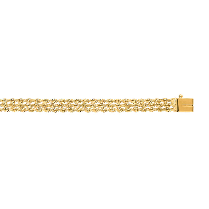 14K Yellow Gold (7.70 g) 6.0mm 8 Inch Multi Line Rope Chain Bracelet by SuperJeweler