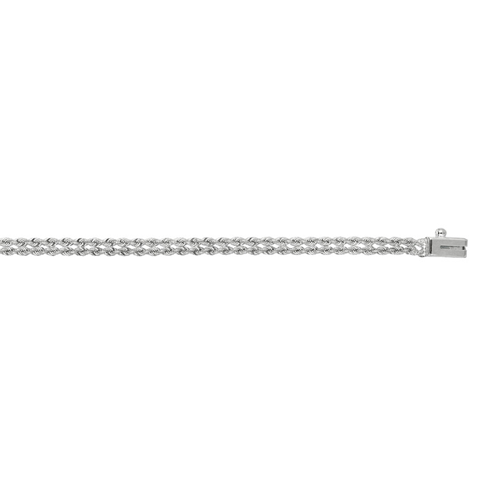 14K White Gold (3.80 g) 4.50mm 7 Inch Multi Line Rope Chain Bracelet by SuperJeweler