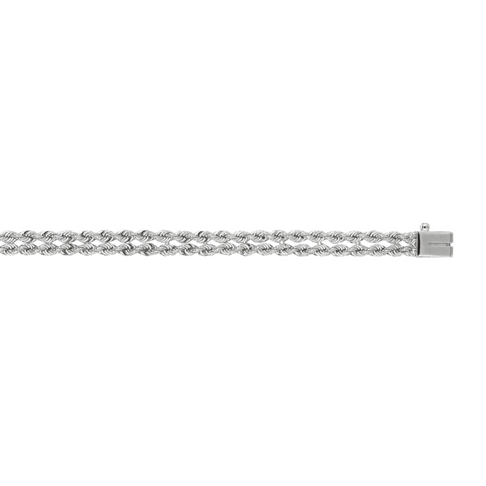 14K White Gold (7.60 g) 7.50mm 7 Inch Multi Line Rope Chain Bracelet by SuperJeweler