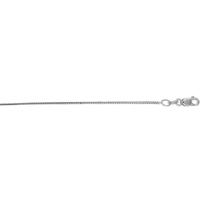 14K White Gold (2.80 g) 0.9mm 18 Inch Diamond Cut Franco Chain Necklace by SuperJeweler