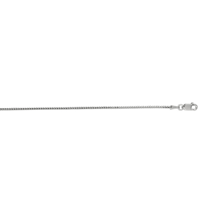 14K White Gold (5 g) 1.2mm 20 Inch Diamond Cut Franco Chain Necklace by SuperJeweler