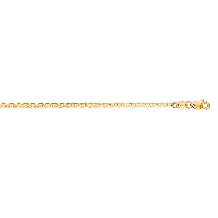 14K Yellow Gold (1.90 g) 1.7mm 16 Inch Diamond Cut Mariner Link Chain Necklace by SuperJeweler