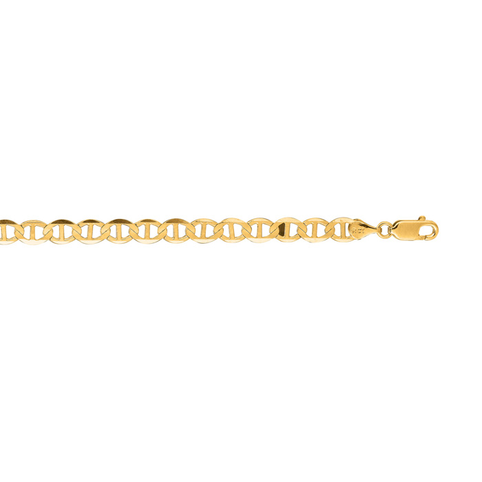 14K Yellow Gold (3.58 g) 5.50mm 7 Inch Diamond Cut Mariner Link Chain Bracelet by SuperJeweler