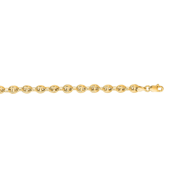 14K Yellow Gold (5.80 g) 4.70mm 10 Inch Puffed Mariner Link Chain Necklace Anklet by SuperJeweler