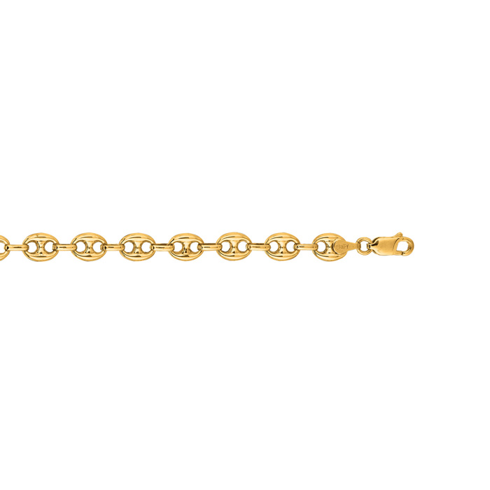 14K Yellow Gold (5.50 g) 6.90mm 7 Inch Puffed Mariner Link Chain Bracelet by SuperJeweler