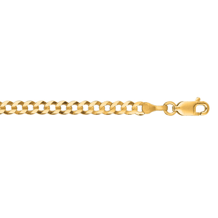 14K Yellow Gold (2.70 g) 3.60mm 7 Inch Comfort Curb Chain Bracelet by SuperJeweler