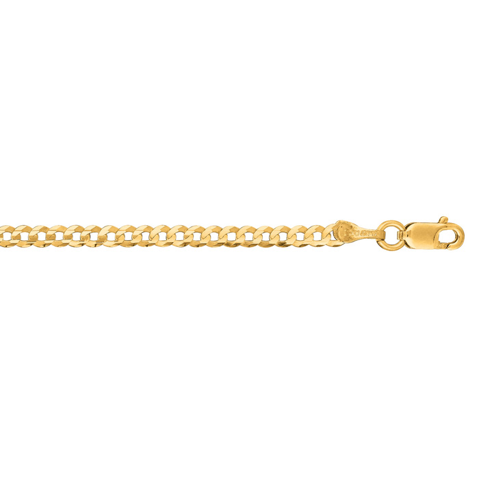 14K Yellow Gold (3.60 g) 2.60mm 16 Inch Comfort Curb Chain Necklace by SuperJeweler