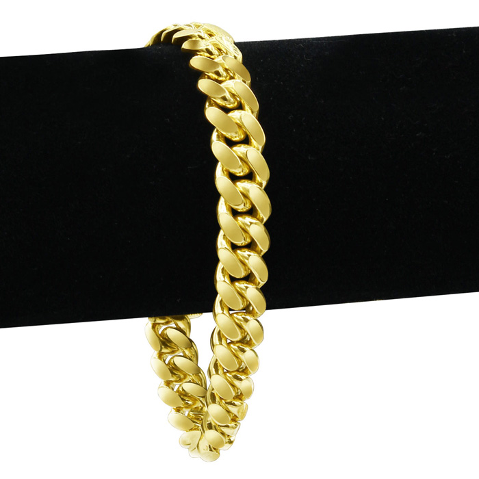 14K Yellow Gold (12.70 g) 6.50mm 8.5 Inch Light Miami Cuban Chain Bracelet by SuperJeweler