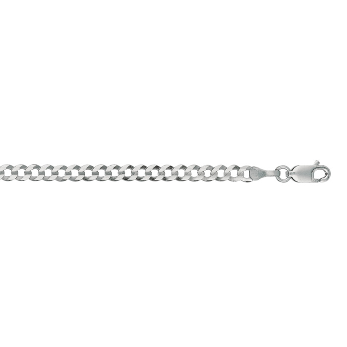 14K White Gold (2.70 g) 3.60mm 7 Inch Comfort Curb Chain Bracelet by SuperJeweler