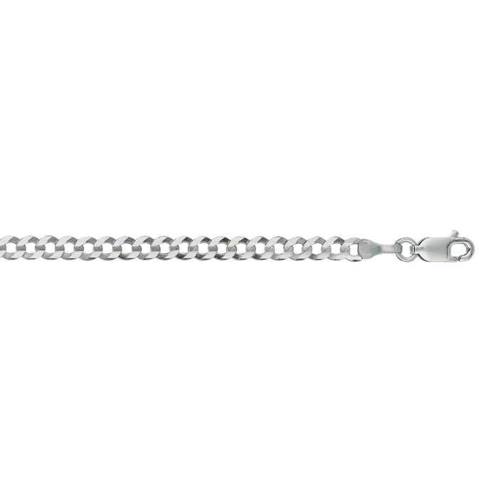 14K White Gold (6.70 g) 3.60mm 18 Inch Comfort Curb Chain Necklace by SuperJeweler