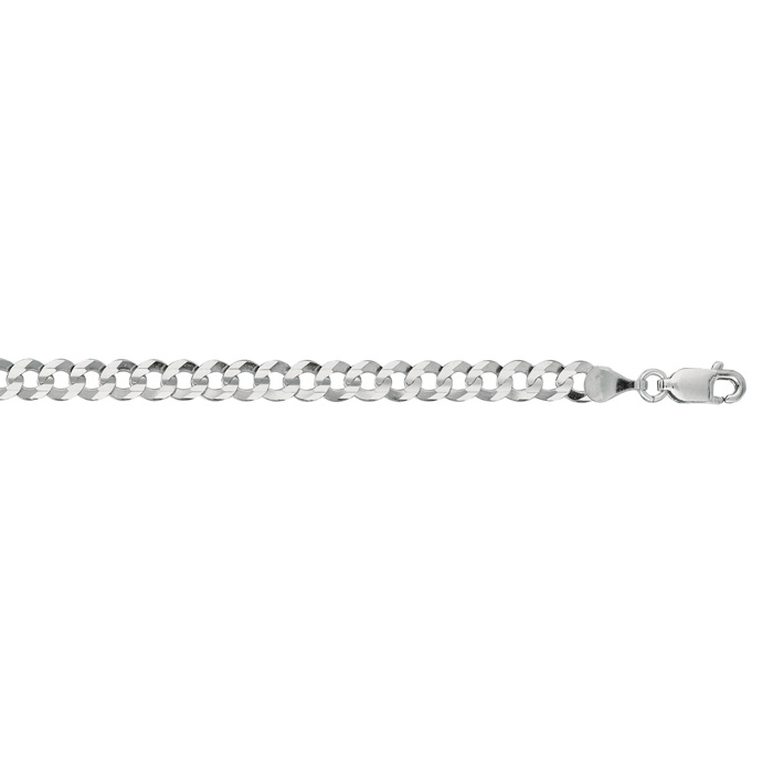 14K White Gold (5 g) 4.70mm 8 Inch Comfort Curb Chain Bracelet by SuperJeweler