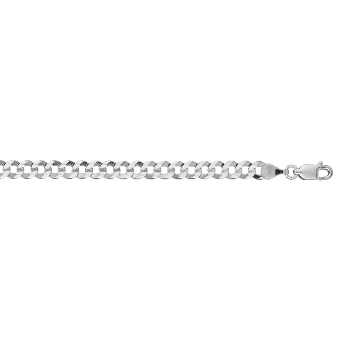 14K White Gold (13.40 g) 4.70mm 22 Inch Comfort Curb Chain Necklace by SuperJeweler