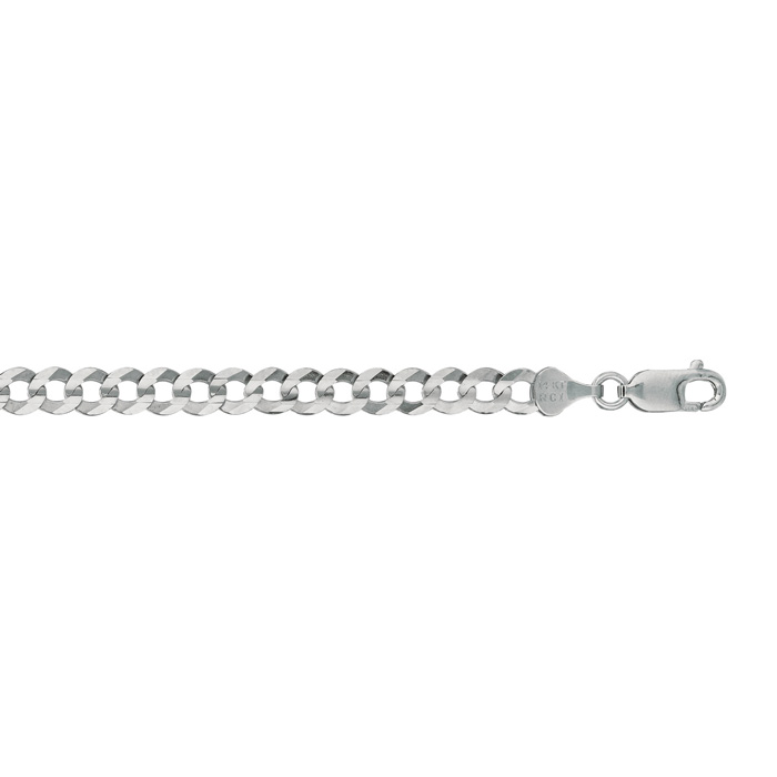 14K White Gold (17.20 g) 5.70mm 20 Inch Comfort Curb Chain Necklace by SuperJeweler