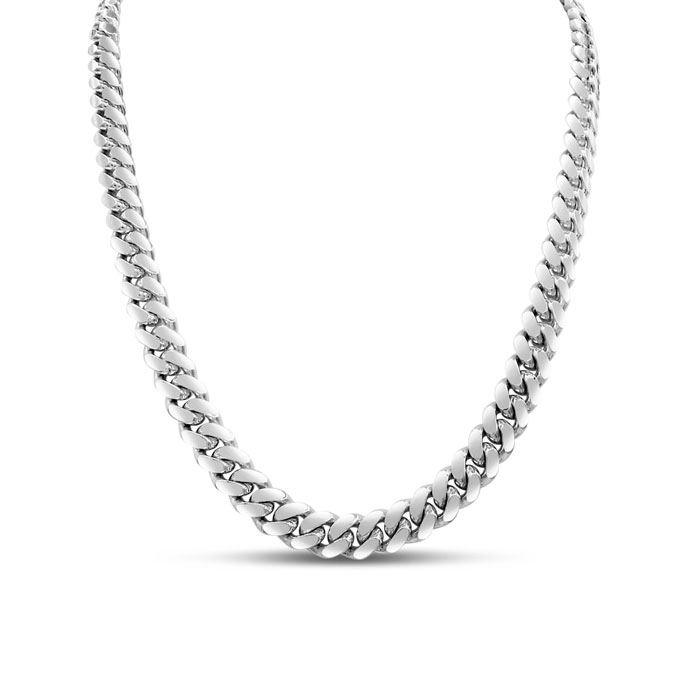 14K White Gold (21.50 g) 5.40mm 22 Inch Light Miami Cuban Chain Necklace by SuperJeweler