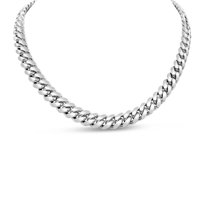 14K White Gold (31 g) 5.0mm 20 Inch Miami Cuban Chain Necklace by SuperJeweler