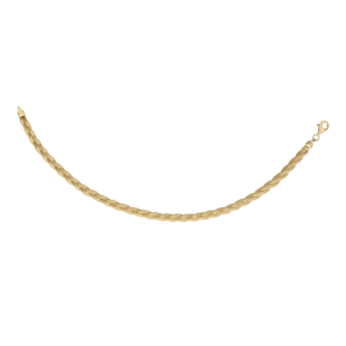 14K Yellow Gold (3.60 g) 4.0mm 7.5 Inch Braided Mesh Chain Bracelet by SuperJeweler