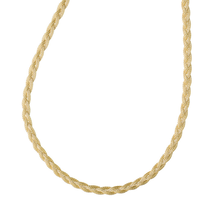 14K Yellow Gold (7.40 g) 4.0mm 18 Inch Braided Mesh Chain Necklace by SuperJeweler