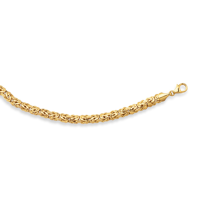 14K Yellow Gold (4.90 g) 6.0mm 7.25 Inch Shiny Byzantine Chain Bracelet by SuperJeweler