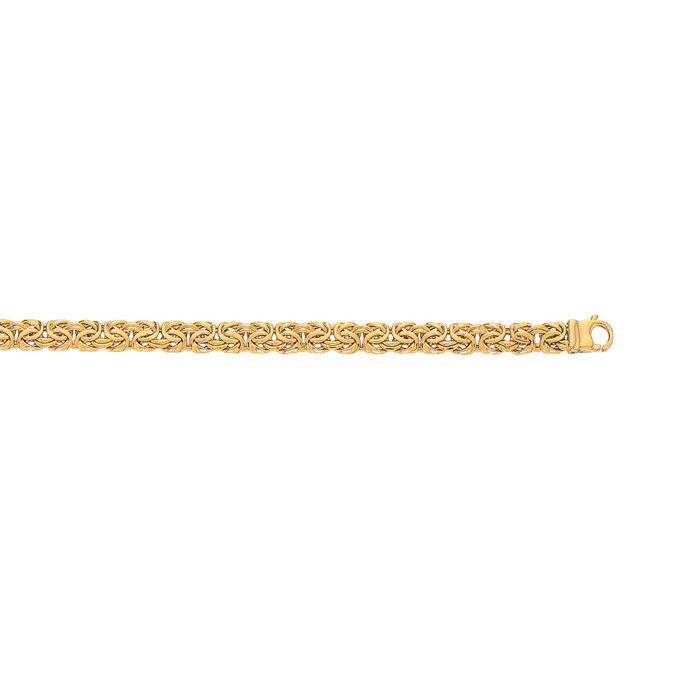 14K Yellow Gold (6.80 g) 7.20mm 7.25 Inch Shiny Byzantine Chain Bracelet by SuperJeweler