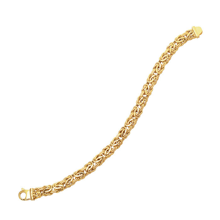 14K Yellow Gold (10.90 g) 9.0mm 7.25 Inch Shiny Byzantine Chain Bracelet by SuperJeweler