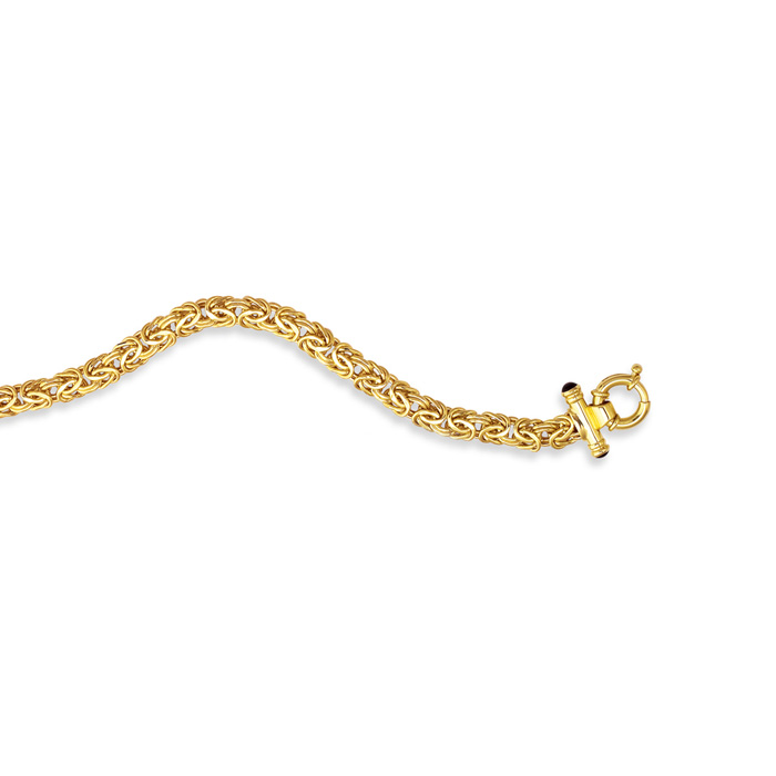 14K Yellow Gold (11.50 g) 8.0mm 7.25 Inch Shiny Byzantine Chain Bracelet by SuperJeweler