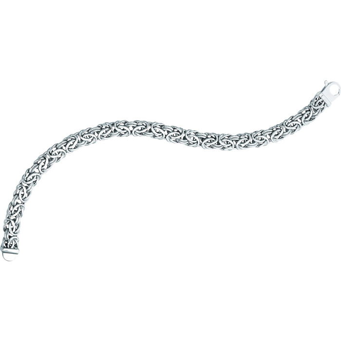 14K White Gold (6.90 g) 7.20mm 7.25 Inch Shiny Byzantine Chain Bracelet by SuperJeweler