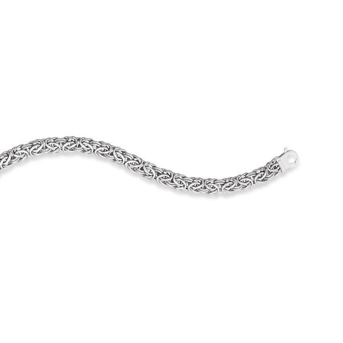 14K White Gold (7.50 g) 7.20mm 8 Inch Shiny Byzantine Chain Bracelet by SuperJeweler