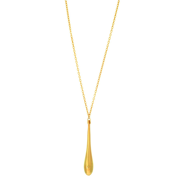 14K Yellow Gold (2.40 g) 1.10mm 17 Inch Shiny Teardrop & Cable Chain Necklace by SuperJeweler