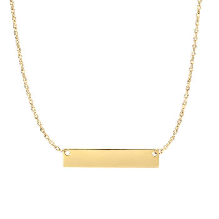 14K Yellow Gold (2.40 g) 4.9mm 18 Inch Horizontal Bar Necklace by SuperJeweler