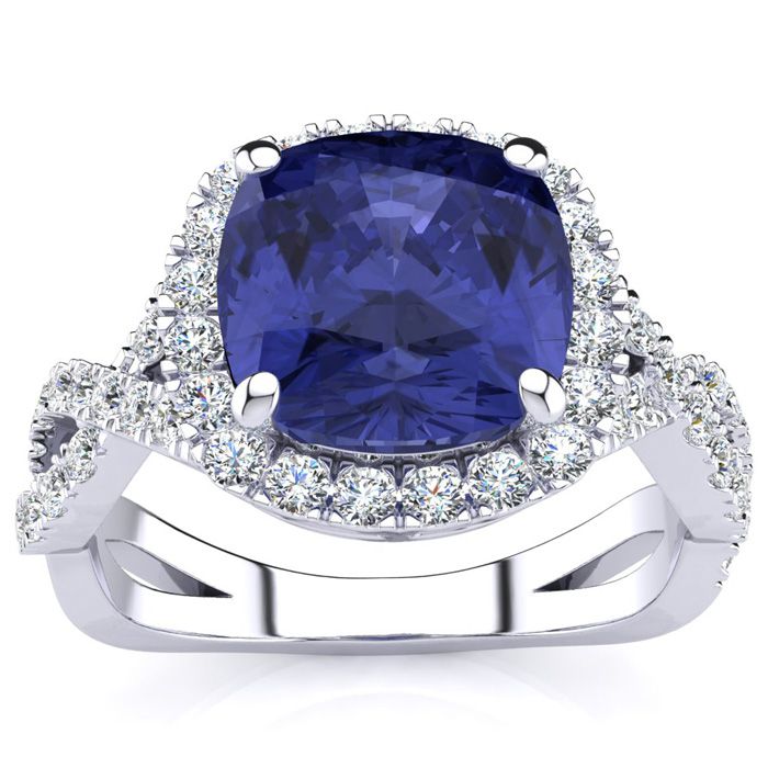 tanzanite cushion cut ring