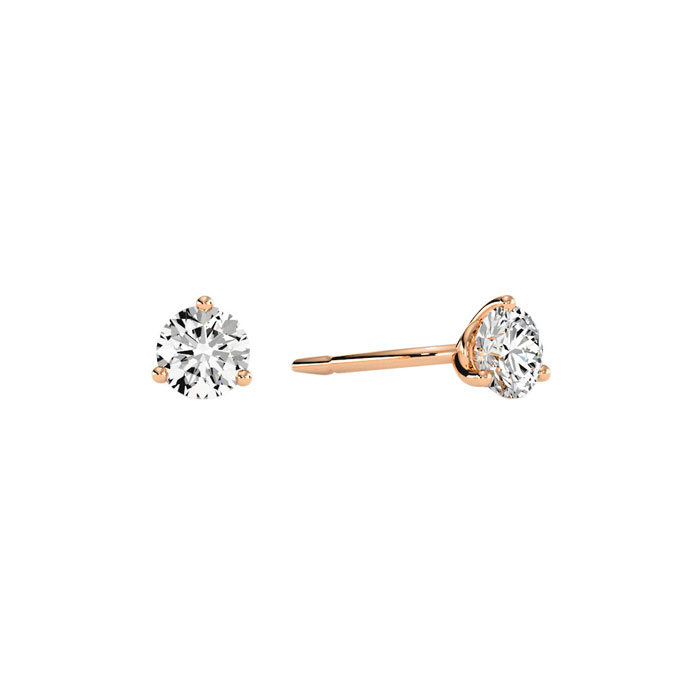 1/4 Carat Diamond Martini Stud Earrings In 14K Rose Gold (I-J, I1-I2) By SuperJeweler