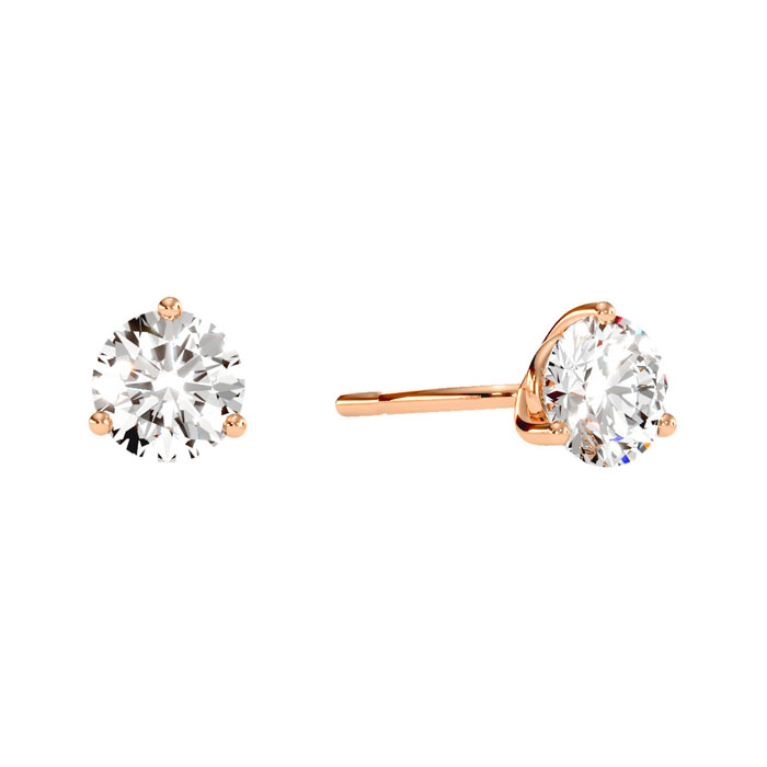 1/2 Carat Diamond Martini Stud Earrings in 14K Rose Gold (, I1-I2) by SuperJeweler