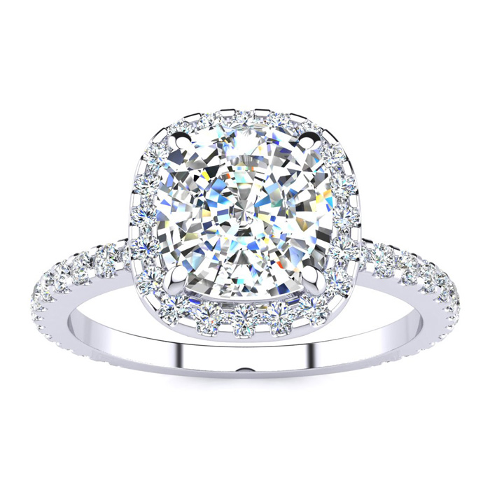 Halo Engagement Rings 2 12 Carat Cushion Cut Halo Diamond