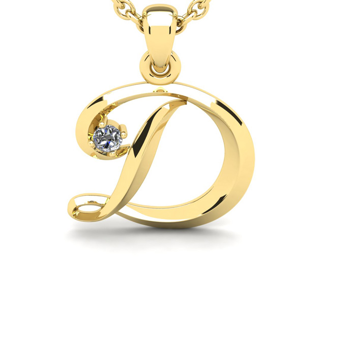 Gold necklace deals letter d