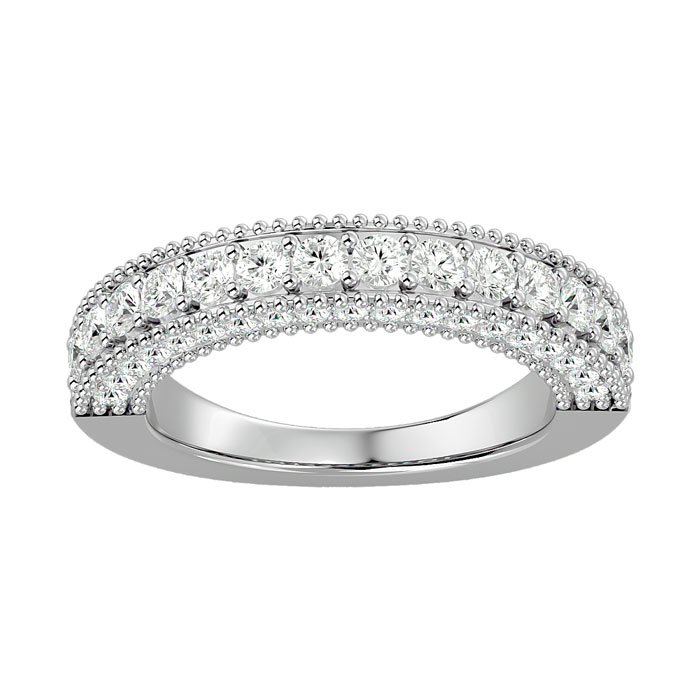 1 Carat Diamond Wedding Band in 14K White Gold (5 g) (, SI2-I1) by SuperJeweler