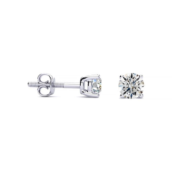 1/2 Carat Diamond Stud Earrings in 14K White Gold (, SI1-SI2) by SuperJeweler