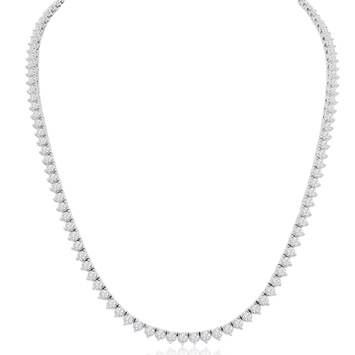 8.33 Carat Diamond Tennis Necklace in 14K White Gold (28 g)  17 I