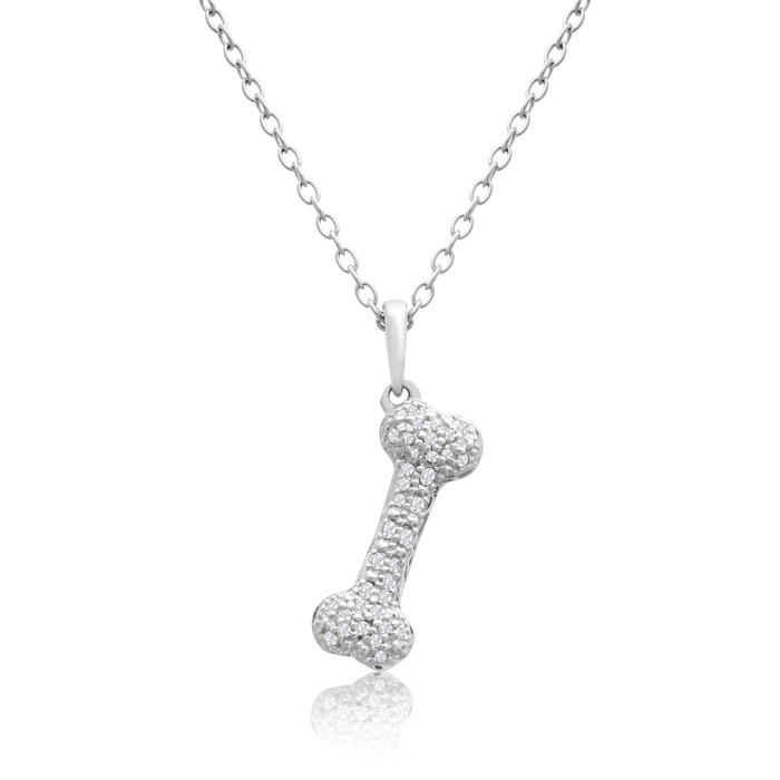 Diamond dog bone store necklace