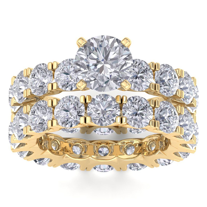 14K Yellow Gold (11 G) 9 1/2 Carat Diamond Eternity Engagement Ring W/ Matching Band (I-J, I1-I2 Clarity Enhanced) By SuperJeweler