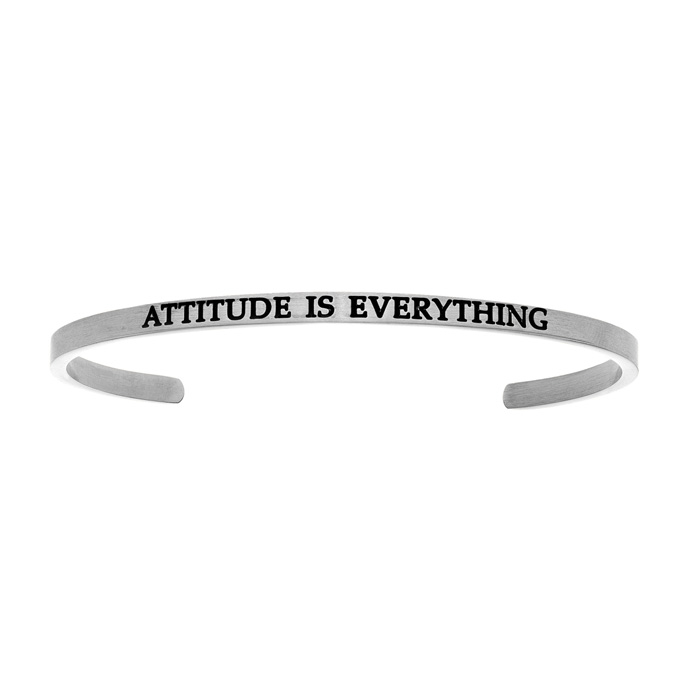 Silver "ATTITUDE IS EVERYTHING" Bangle Bracelet, 8 Inch by SuperJeweler