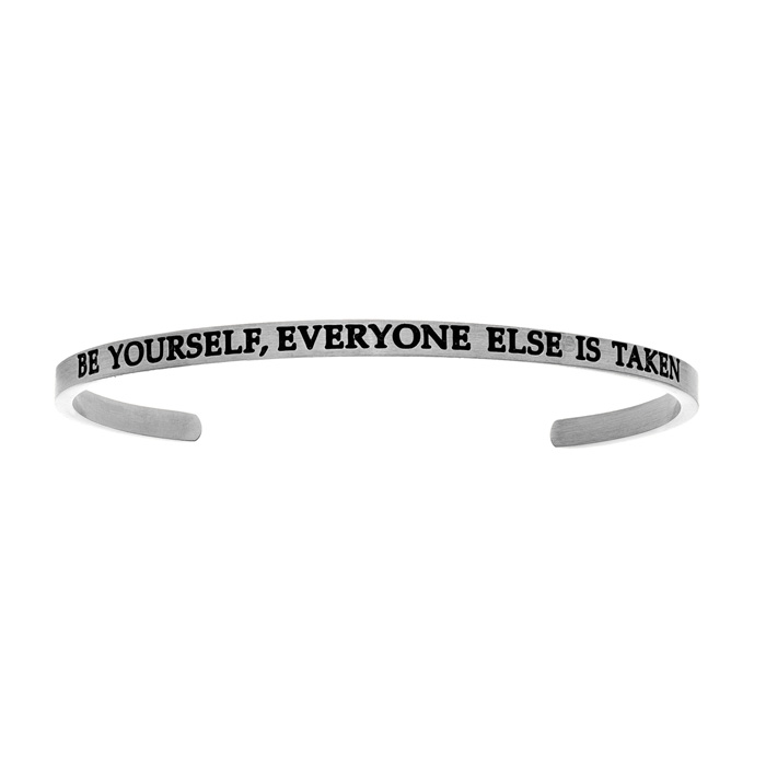 Silver "BE YOURSELF, EVERYONE ELSE IS TAKEN" Bangle Bracelet, 8 Inch by SuperJeweler