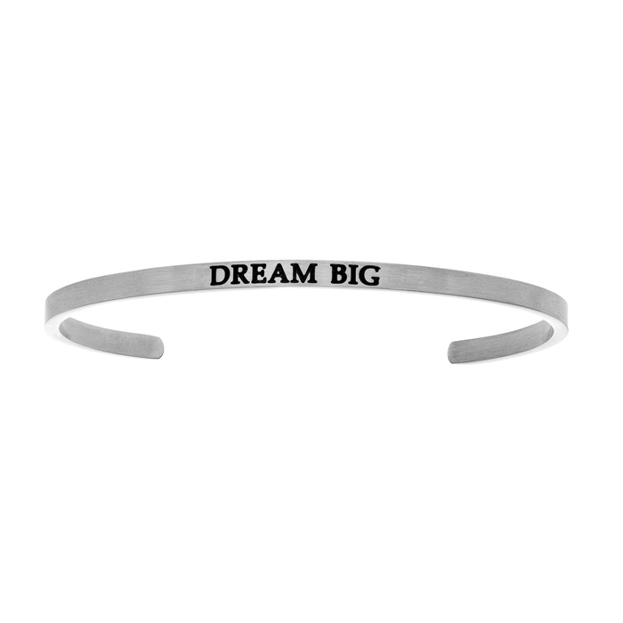 Silver "DREAM BIG" Bangle Bracelet, 8 Inch by SuperJeweler