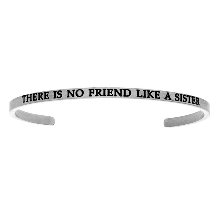 Silver "THERE IS NO FRIEND LIKE A SISTER" Bangle Bracelet, 8 Inch by SuperJeweler