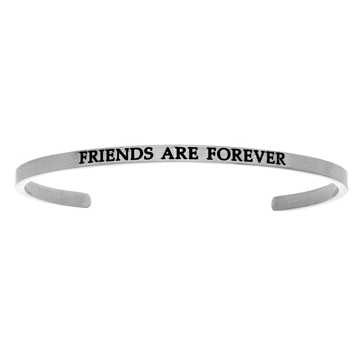 Silver "FRIENDS ARE FOREVER" Bangle Bracelet, 8 Inch by SuperJeweler